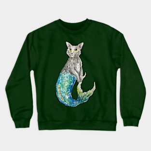 Grey Mermaid Cat Crewneck Sweatshirt